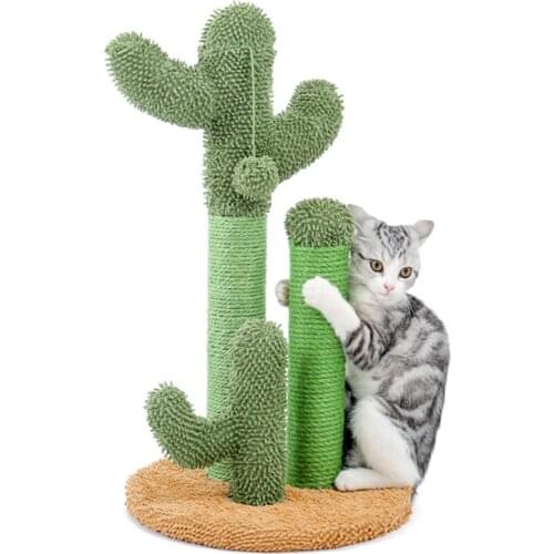 Cactus Cat Scratching Post with Sisal Rope Cat Scratcher Cactus for Young and Adult Cats Cat Scratch Toy