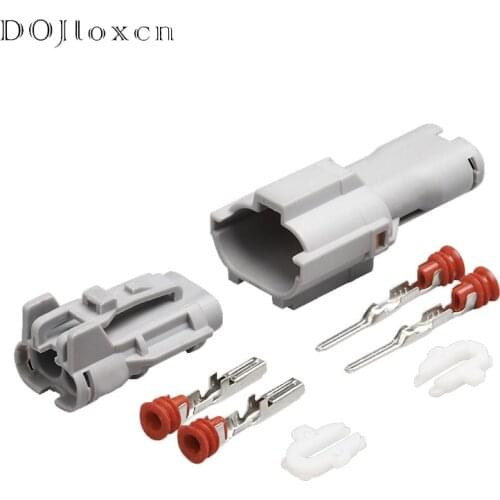 1 Set 2 Pin Auto Daytime Running Lamp Grey Female Male Waterproof Connector Automotive 7123-1424-40 With Terminals