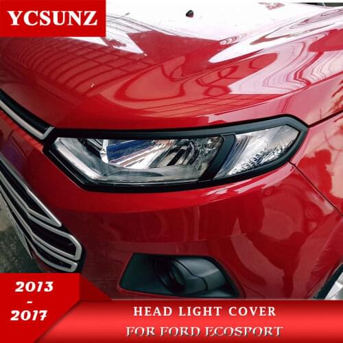 ABS headlight cover exteriror lamp hood head lights For Ford Ecosport 2013 2014 2015 2016 2017 accessories