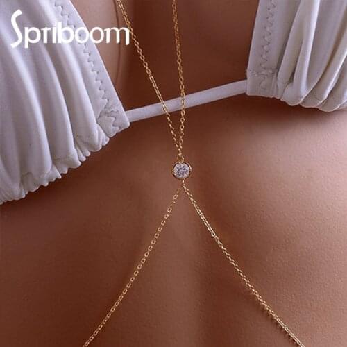 Summer Beach Sexy Body Chain Simple Zircon Bikini Waist Chains Bohemian Body Jewelry Accessories Belly Chains Ladies Gift