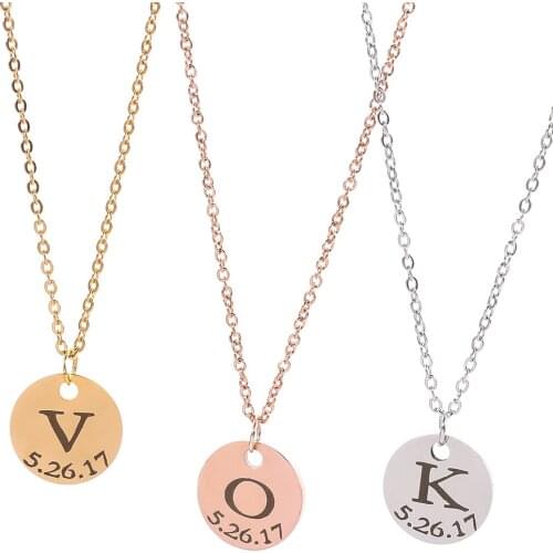 DIY Tiny Initial Necklace Cute Custom Letter Initials Name Pendant Chain Necklaces For Women Girls Birthday Gift Fashion Jewelry