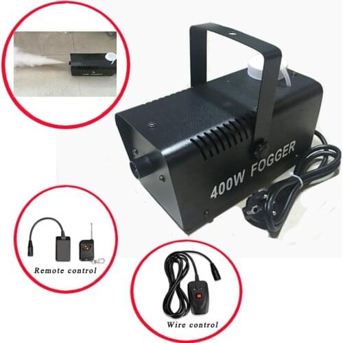 Mini 400W Smoke Machine Wire/Remote control Professional DJ Disco Bar Club Party Christmas Fog machine Lampblack Stage Fogger