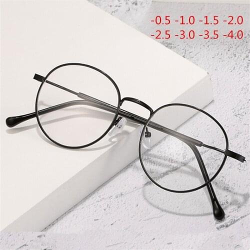 NYWOOH Round Eyeglasses Women Men Finished Myopia Glasses Student Nearsighted Eyewear Unisex -0.5 1.0 1.5 2.0 2.5 3.0 3.5 4.0