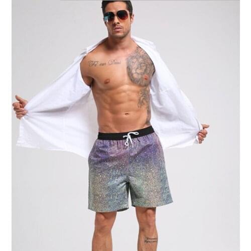 Gypsophila printing men beach board shorts summer vacation men swimwear sunga beach sea wear mean swimsuit quick dry surf shorts