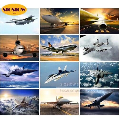DIY 5D Diamond Painting Plane Flew Space Daimond Embroidery Cross Stitch Kits Full Square Drill Mosaic Gifts For Men Decor Home