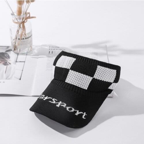 2021 New Knitted Lattice Empty Top Hat Womens Running Sports Topless Cap Summer Outdoor Sunscreen Sun Hat