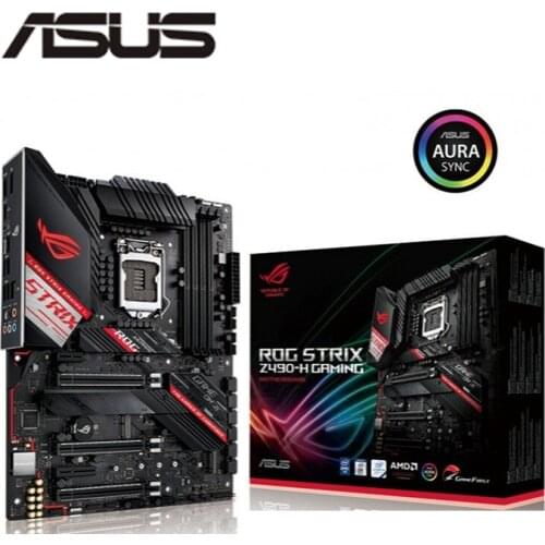NEW For Asus ROG STRIX Z490-H GAMING Original Desktop Intel Z490 Z490M DDR4 Motherboard LGA 1200 i7/i5/i3 USB3.0 M.2 SATA3