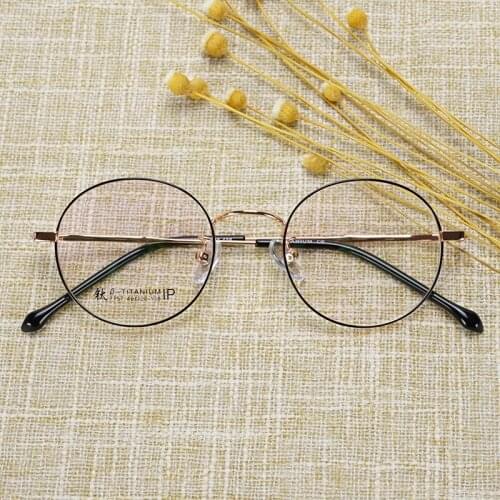 Retro Round Small Pure Titanium Women And Men Non-Prescription Optical Eyewear Frames Brand Eyeglasses Myopia Reading Eyewear
