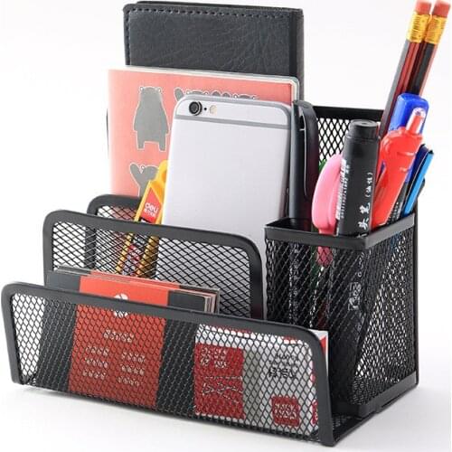 Bookend Desktop Organizer File Storage With Pen Box Bookstand Letter Magazine Stationery Pencil Case For Office School Supplies