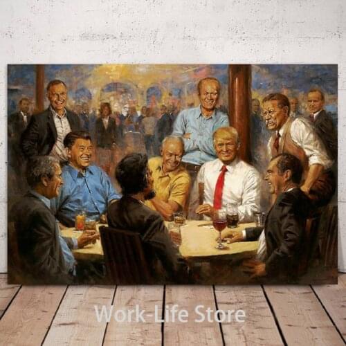 Posters and Prints New Donald Trump President Painting Great USA Art Poster Open meeting Canvas Painting Home Decor