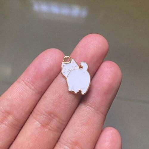 12pcs 21X14mm Cat Charms Antique Gold Tone Jewelry Making DIY Couples Bracelet Necklace Handmade Craft Accessories