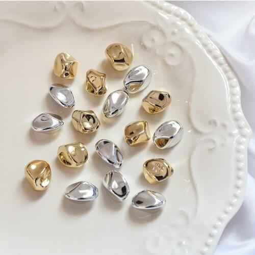 Resin Irregular Metallic Twisted Geometric Stone Shape Loose Beads 10pcs/lot For DIY Fashion Earrings Jewelry Making Accessories