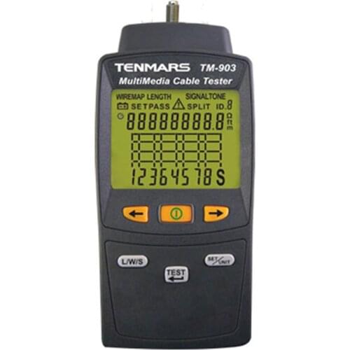 TENMARS TM-903 Multimedia LAN cable Tester Use For Detects Opens, Shorts, Miswires and Split Pairs on the Twisted Pair Cabling