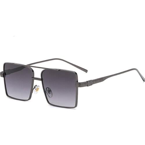 Classic Retro Reflective Sunglasses Man Square Sunglasses Metal Frame Eyewear Sun Glasses With Box Oculos De Sol gafas