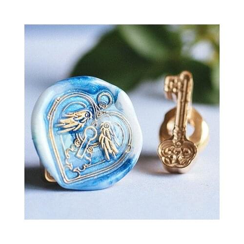 Heart key shape Sewing Machine Special-shaped Wax Seal StampFire Lacquer Seal Head Wedding Greeting Card Wax Seal