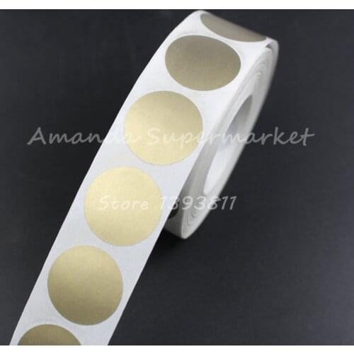 High Quality Scratch Off Sticker 1000Pcs 25*25mm 1" Round Gold Color Blank For Secret Code Cover Home Game Wedding