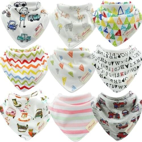 Y126 Free shipping high quality baby triangular bandage Pure cotton double buckle saliva towel/bib variety of patterns optional