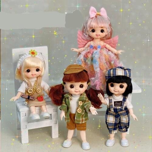 16cm Dimple Smile BJD Dolls 13 Joint Moveable Doll Toys Make up Cool Suit Mini Bjd Doll Toy Beauty Baby Doll Toy For Kids Gifts