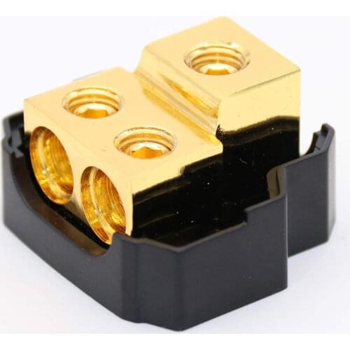 2 Pieces of Amp Copper Power Splitter Block 0/2/4 Size 4/8 Size Bidirectional Output Car Audio Ground Splitter Connection Block