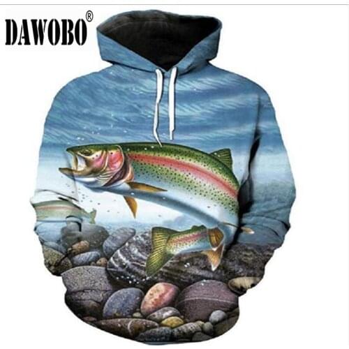 2020 Brand hoodie 3D Graphic Fishing Autumn Winter Outdoor sports Mens/Womens Fishing clothing plus size 6XL - S