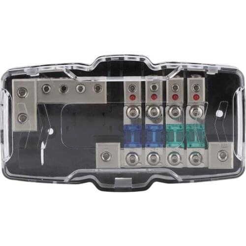 4 AFS 1 Out In Lighted 4-Way Fuse Holder Car Audio Stereo ANL Blade Fuse Holder Distribution Blocks Universal Car Accessories