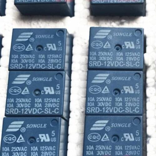 50pcs/lot [In stock] Relay SRD-12VDC-SL-C 12V relay 12v 5pin 10A