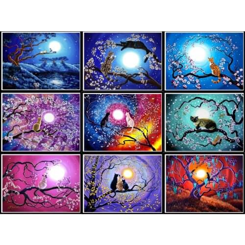 5d Diy Diamond Painting Cat Animal Embroidery Cross Stitch Mosaic Home Decoration Sticker Handmade Full Diamond