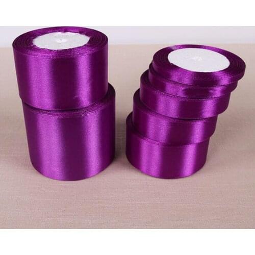 6mm-75mm 25Yards Purple Silk Satin Ribbon Wedding Party Decor Invitation Card Gift Wrapping Scrapbooking Supplies DIY Bow Craft