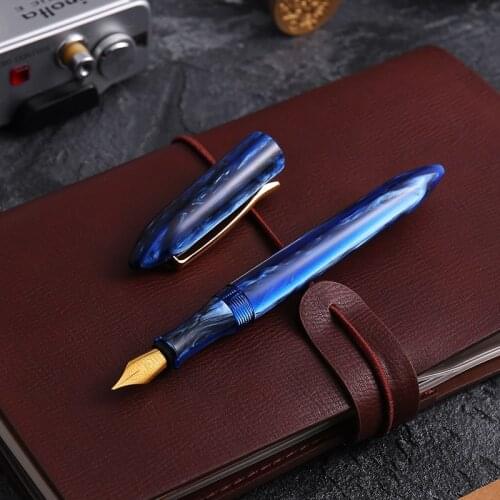 LIY (Live In You) MITU Acrylic Creative Fountain Pen Milky Way Resin Schmidt Nib EF/F Converter Golden Trim Writing Gift Pen Set
