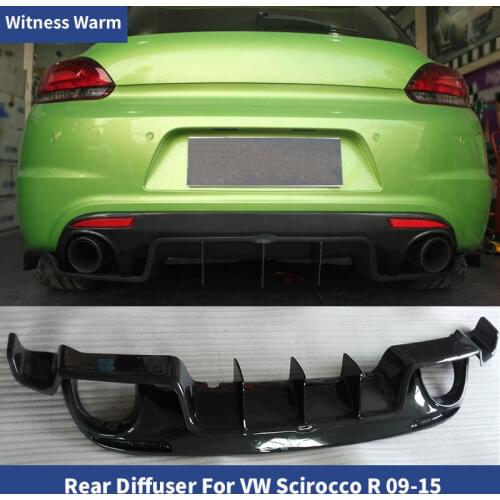 Carbon Fiber Car Rear Diffuser Lip Spoiler For Volkswagen VW Scirocco R Bumper 2009 - UP FRP Rear Diffuser Splitter
