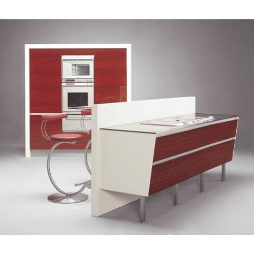 White and red lacquer kitchen cabinet