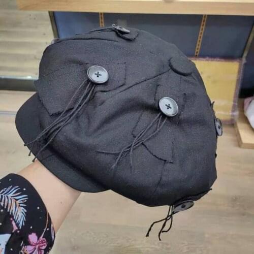 2021summer new high quality Korean edition solid color tassel button painter hat cloud hat fashion designer oversized beret lady