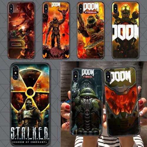 Doom Game Phone Case Cover Hull For iphone 5 5s se 2 6 6s 7 8 12 mini plus X XS XR 11 PRO MAX black tpu coque 3D back trend