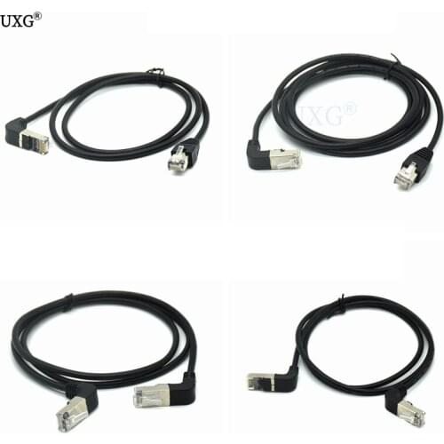 Double Elbow Down Up Angled 90 Degree cat5e 8P8C FTP STP UTP Cat 5e Ethernet Network Short Cable RJ45 Lan Patch Cord 0.5m 1m 5m