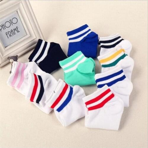 Classic Women Girls Two Stripes Cotton Socks Retro Old School Hiphop Skate Fashion Sox White Harajuku Korean Cheap Ankle White