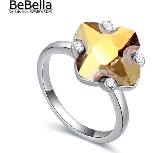 BeBella flower shape crystal ring party jewelry made with Austrian Crystals from Swarovski 3 color for girls Christmas gift