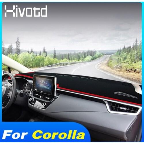 Hivotd Dashboard Cover Pad Sun Shade Protective Carpet Interior Accessories Anti-Slip Mat For Toyota Corolla Sedan 2019 2020