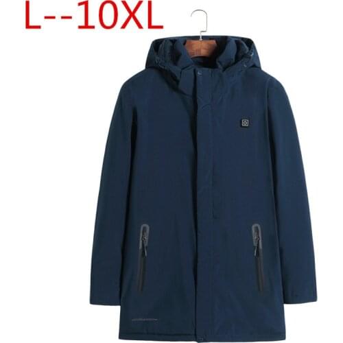 10XL 9XL 8XL 6XL Fashion Winter New Jacket Men Warm Coat Fashion Casual Parka Electric heat Coat Men For Winter Overcoat
