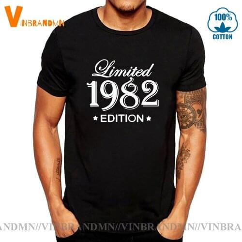 Summer Style Limited Edition 1982 TShirts Funny Birthday Short Sleeve O Neck Cotton men Tees New Design Made In 1982 T-shirt