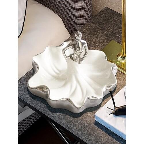 New decoration tray fruit plate cake ktv Fruit tray storage plate Dish Advanced Ceramic Tray Home Decor 1pc/lot