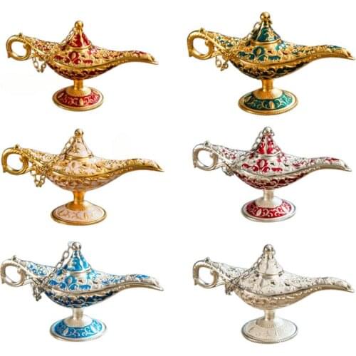 Metal Carving Aladdin Lamp Retro Statue Aluminum Alloy Decoration Collection Save Collection Art Craft Gift Dropshipping