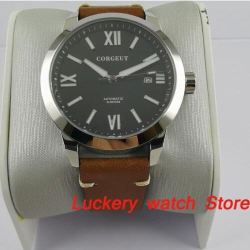 Corgeut 41mm mens Automatic watch black dial White mark with luminous display sapphire glass miyota Movement - CA53