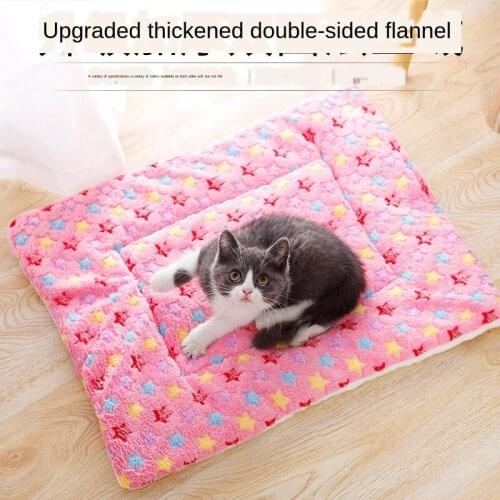 Soft Flannel Thickened Pet Soft Fleece Pad Pet Blanket Bed Mat For Puppy Dog Cat Sofa Cushion Home Rug Keep Warm Sleeping Cover
