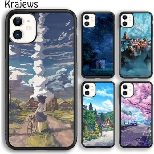Krajews Anime Natural Landscape soft Phone Case Cover For iPhone 5s SE 2020 6s 7 8 plus X XS XR 11 12 mini pro max coque Shell