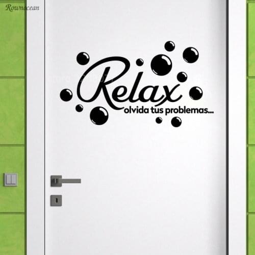Spanish Quote Relax Bubbles Bathroom Stickers Vinyl Wall Decals Wallpaper Mural Wall Art Home Decor House Decoration B-27