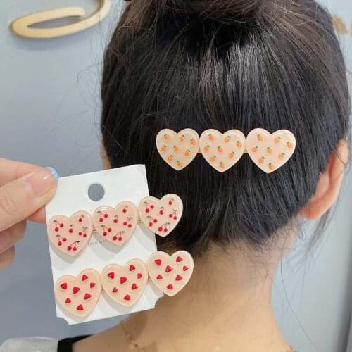 New Cartoon Cherry Watermelon Lady Love Heart Hairpin Kawaii Duckbill Hair Clip Barrette for Women Girls Korean Hair Accessories