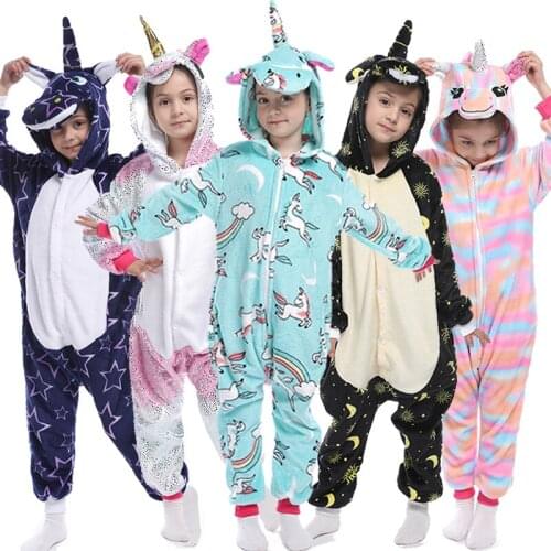 New Kigurumi Suits For Children Kids Sleepwear Animal Pajamas Pyjamas Girls Unicorn Costume Pajamas Girls Panda Stich