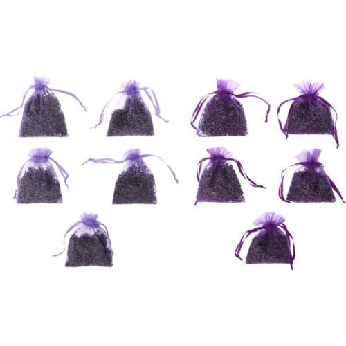 5Pcs Real Lavender Organic Dried Flowers Sachets Buds Bag Fragrance Air Fresher Car Home Decor