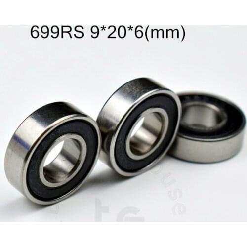 699RS 9*20*6(mm) 10pieces bearing free shipping ABEC-5 bearings 10pcs rubber Sealed Bearing 699 699RS chrome steel bearing