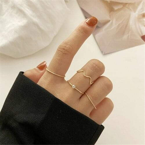 Early Han 2021 trend personality attend cocktail party ring fashion knuckle ring tail ring five piece set of women jewelry